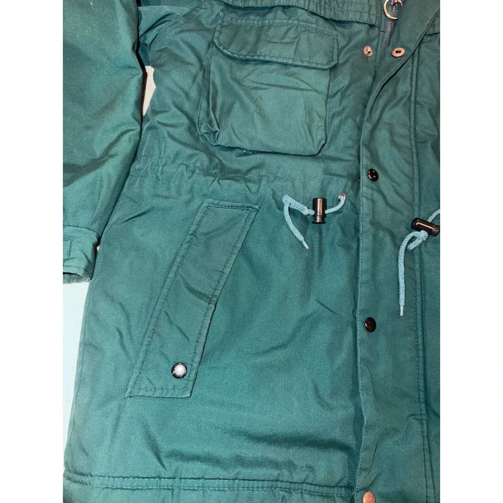 Vintage Guy Loren Teal Green Field Jacket Mens Large Quilted Lining Utility Coat